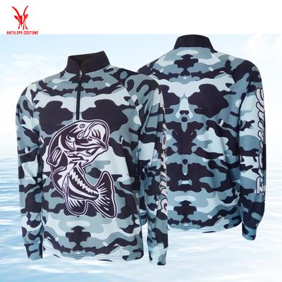 China Antibacterial Mens Thermal Transfer Fishing Shirt Long Sleeve Logo Custom Long Sleeve Fishing Polo Shirt for sale