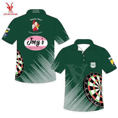 China Cheap High Quality Custom Sublimation Printed Golf Dart Polo Shirt Pure OEM Anti-Shrink Digital Full Sublimation Golf Shirt for sale