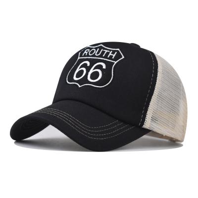 China People's Network Route 66 Fine Color Embroidered Summer Baseball Cap Outdoor Hat 3 d for sale