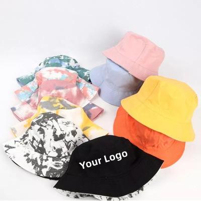 China Fashion \\ Durable Comfortable Wholesale Printed Cotton Reversible Tie Dyed Multicolor Custom Fisherman Caps Bucket Hats for sale