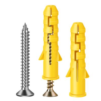 China Factory Direct Selling Plastic Low Price Yellow Wall Anchors Insulation Wedge Anchors for sale