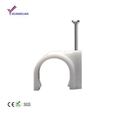 China Fixable High Quality Wire Holder Clip For Wall Wire Repair Clips With White Plastic Cable Ties for sale