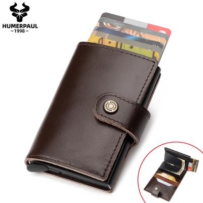 China Unisex RFID HUMERPAUL CARD HOLDER Noise Card Bag Wallet Small Wallets Wholesale Cheap Card Case Leather Blocking Wallet for sale