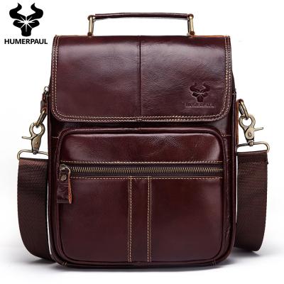 China HUMERPAUL Retro Best Selling Leather Casual Mini Bag For Man Genuine Men Bag Sling Leather Cross - Body Vintage Leather Bags Men for sale