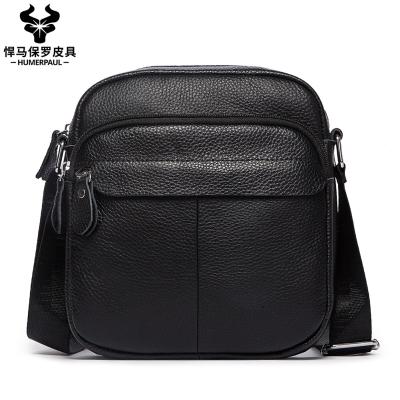 China Mens fasion HUMERPAUL latest messenger bags lychee grain genuine leather leather bags for sale