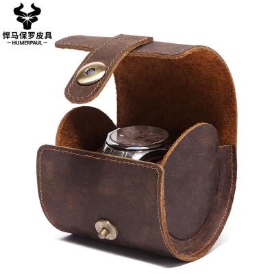 China HUMERPAUL Large Capacity Retro Crazy Horse Leather Watch Bag for sale