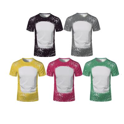 China RBX Breathable Wholesale Fake Bleached Polyester T Shirts Blanks Bleach T Shirt Sublimation for sale