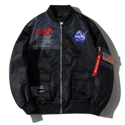 China RBX Viable Factory Custom Wholesale Baseball Style Hip Hop Mens NASA Bomber Jacket for sale