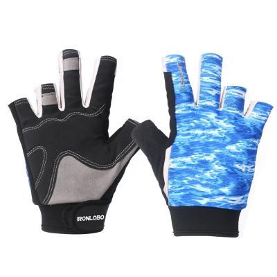 China OEM Thoughtful Cool/Breathable Logo Design Silicone 5 Finger Fingerless Fishing Gloves for sale