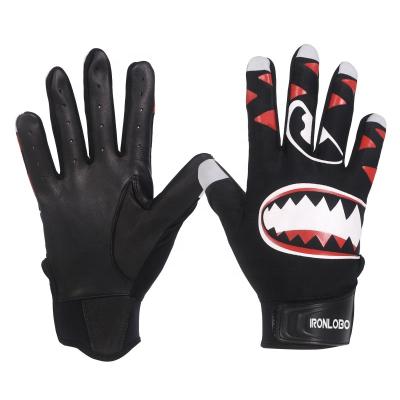 China Soft Custom Design Logo Men Women Leather Professional Baseball Batting Gloves for sale