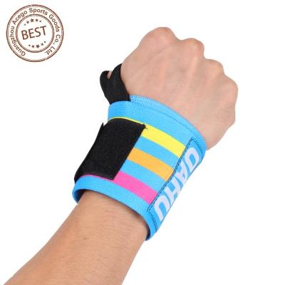 China Custom Factory Print Private Label Strength Gym Fitness Wrist Wraps One Size Adjustable Fix Any Size for sale