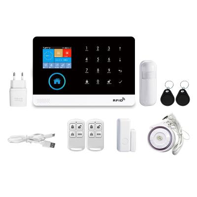 Chine Multi Languages ​​Screen Home LCD Security System Tuya Smart Home Alarm System with Wireless 100 Zones Sensors Support à vendre