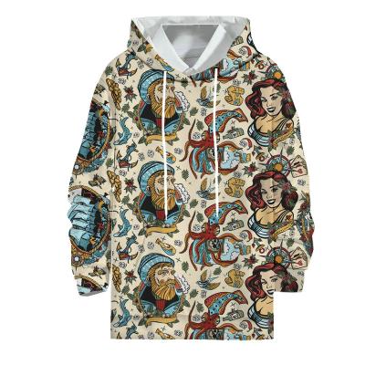 China CHOOYOU Sudadera Autumn New Round Pullover Print QUICK DRY loose sweater large size hoodie for sale