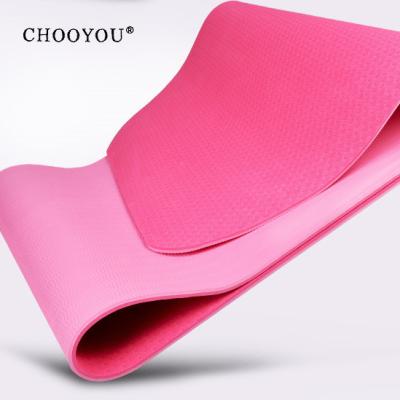 China Custom Cheap Thick Fitness Travel Foldable Exercise Logo Print Non-Slip Durable Eco-Friendly Tpe Yoga Mat for sale