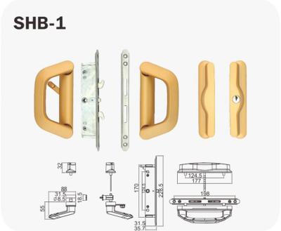 China Aluminum Sliding Door Modern Lock Handle Set for sale