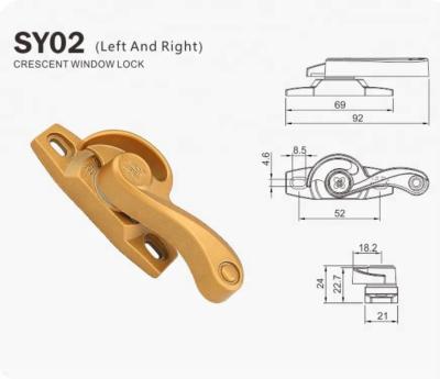 China Traditional Crescent Lock Sliding Window Aluminum Parts for sale