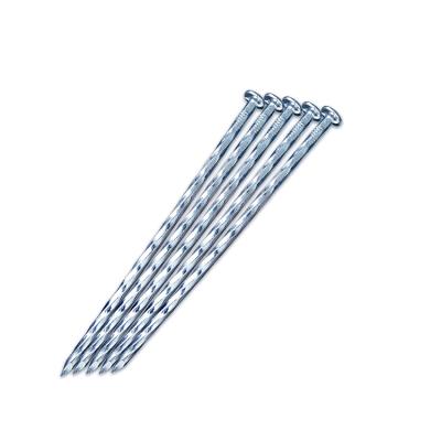 China Flat Head Abandoned Cross Spiral Round Round Nail High Quality Galvanized Steel Twisted Wood Nails for sale