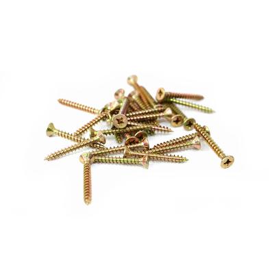 China Bulk Capacity Screw Manufacturer Stainless Steel Countersunk Yellow Galvanized Countersunk Anti-Corrosive Cross Screws For Wood Furniture for sale