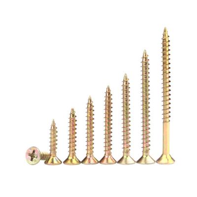 China Capacity Wholesale Price Anti - Corrosion Self Drilling Screws Yellow Galvanized Chipboard Yellow Chipboard Screws for sale