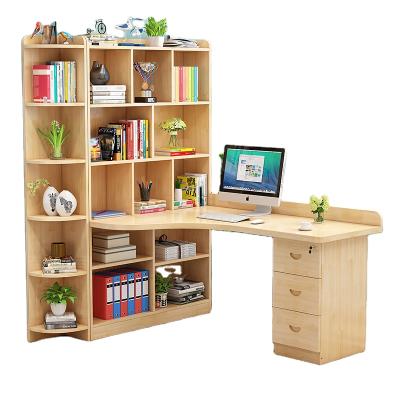 China Computer Table Bookcase Expandable Home Desk Integrated Bedroom Office Corner Desk for sale