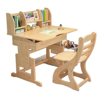 China Kinds of 2021 modern solid wood simple children's bookshelf desk set materials environmental protection for sale