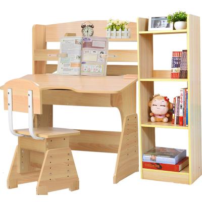 China Solid Wood Materials Children's Table Study Student's Desk Shelf Table Kinds Set Children's Work Table Household Desk for sale