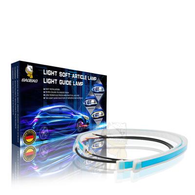 China BAOBAO Lighting-BB220 60CM Car LED Soft Strip Light Atmosphere Headlight Lamp 12V White/Yellow 3020smd+Silicone LED Strip Light for sale