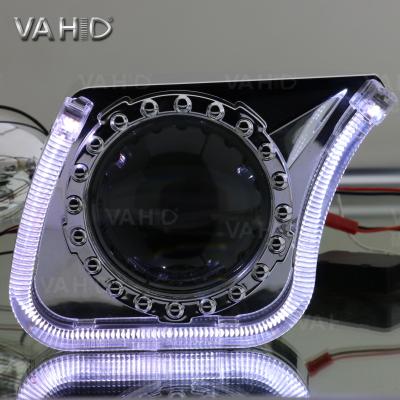 China Dual Angel Eyes: W/B/Y/G/R/P ch39 2.5inch Crystal Car Angel Eye Dual HID 9006 Headlight Career Military Xenon Projector Kit h1 h4 h7 9005 modifications with bulbs for sale