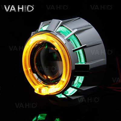 China CH10 2.5inch bixenon hid projector lens with LED light guide double devil angel eye 2.5inch for sale