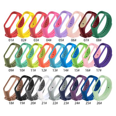 China Fanshion Factory Price Single Color Silicone Length MI Band 4 Sports Adjustable Strap for sale