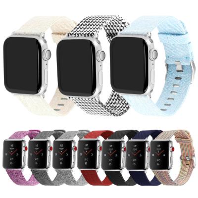 China Custom High Quality Sport Watch Band Canvas Watch Straps For Apple Watch Band Series 1 2 3 4 5 Accessories for sale