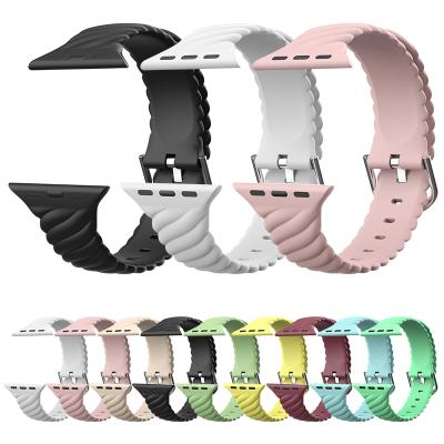 China Easy installation for 42/44/45 mm apple watch series 6 watch bands apple silicone 5 7 strap 45mm apple strap brand logo for sale