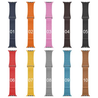 China 2020 New Design Buckle Magnetaic Leather Strap Big Quality Watch Band For Apple Watch All Series for sale