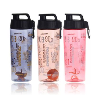 China 800ML Viable Logo Protein Shaker Bottle Custom High Quality Fitness Sports Plastic Shake Water Cup With Stainless Steel Ball for sale