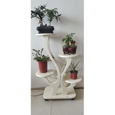 China Durable Natural European Oak Flower Pot Display Stand For Home Decor for sale