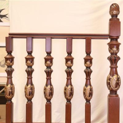 China Customize Good Quality Custom Design Decoration Wood Stair Pillar Carved Modern Wood Stairs Spindles Baluster for sale