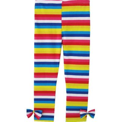 China Breathable Cheap Colorful Striped Legging Butterfly Pants Kids Clothes Cotton Girls Trousers For 2 Years for sale