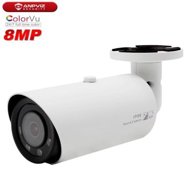 China Anpviz 8MP Full Color Night Vision Bullet IP Camera Starlight Lens 24 Hours View CCTV Color Image Built In Microphone Motion Detection for sale