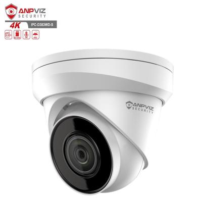 China Anpviz 8MP NIGHT VISION IP CAMERA CCTV 8MP POE Turret Network Camera Outdoor SD Card Slot Built in Microphone P2P Motion Detection for sale