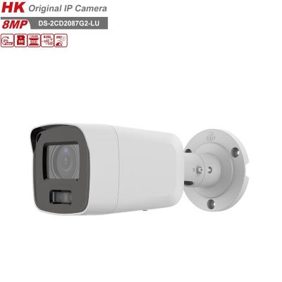 China NIGHT VISION in Original POE AI 4K 8MP Bullet Full Color Camera HK Action Camera DS-2CD2087G2-LU ColorVu Vehicle Alarm Human Trigger for sale