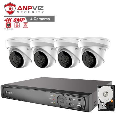 China NIGHT VISION Anpviz nvr kit 8CH NVR 4pcs 8MP IP POE CCTV Kit 8CH NVR 4pcs 8MP SD Slot Motion Detection Outdoor Integrated Video Camera IP67 H.265+ IR30M MIC for sale