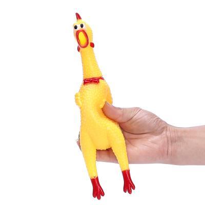 China Factory Wholesale Price Stocked Squeaky Rubber Chicken Pet Chicken Dog Toy for sale