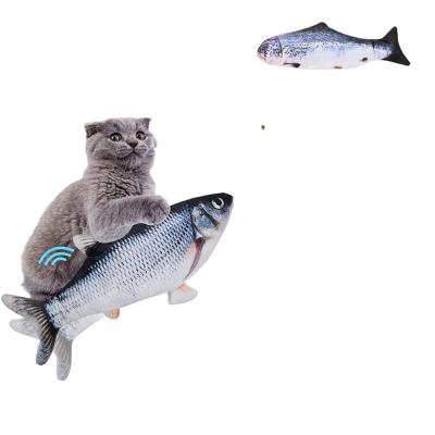 China Yooson Cat Fish Toy USB Chargeable Simulation Fish Interactive Stocked Toy Naughty Fish Toy Pet Playing Moving Dancing for sale