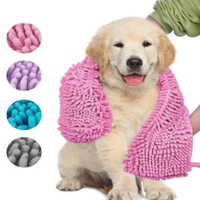 China Yooson Chenille Dog Microfiber Coat Pet Bath Stocked Drying Towel Washable Durable Quick Dry Towel Ultra Soft For Pet Hair Drying for sale