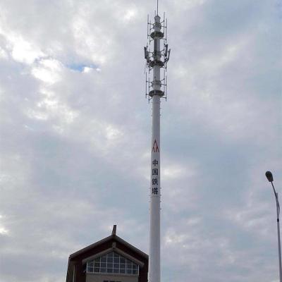 China Communication Signal Transmission Microwave Construction Single Pole Tower for sale