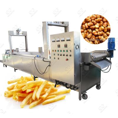 China Garri Frying Potatoes Curly Vegetable Stainless Automatic Electric Fried Chips Frying Machine for sale