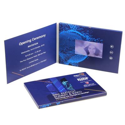 China Recycled Materials Leather Fancy Vendor LCD Video Promo Video Brochure Brochure for sale