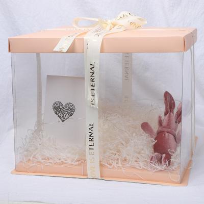 China Recycled Materials China Supplier Customized PVC Paper Plastic Transparent Gift Box for sale