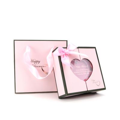 China HOT Handmade Double Open Box Art Paper Low Moq Makeup Flower Heart Shape Hard Luxury Gift Box With Logo Printed for sale