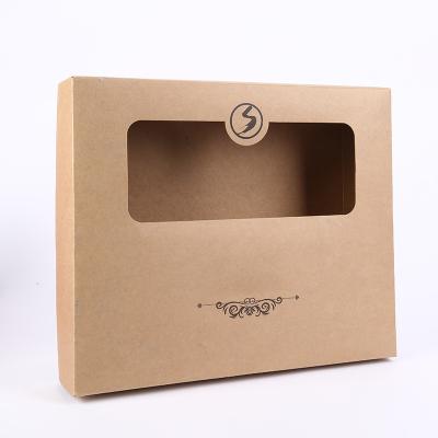 China Wholesale Environmental Small Packaging Paper Cardboard Men's Handmade Socks Ties Hangers Packing Box With Window for sale